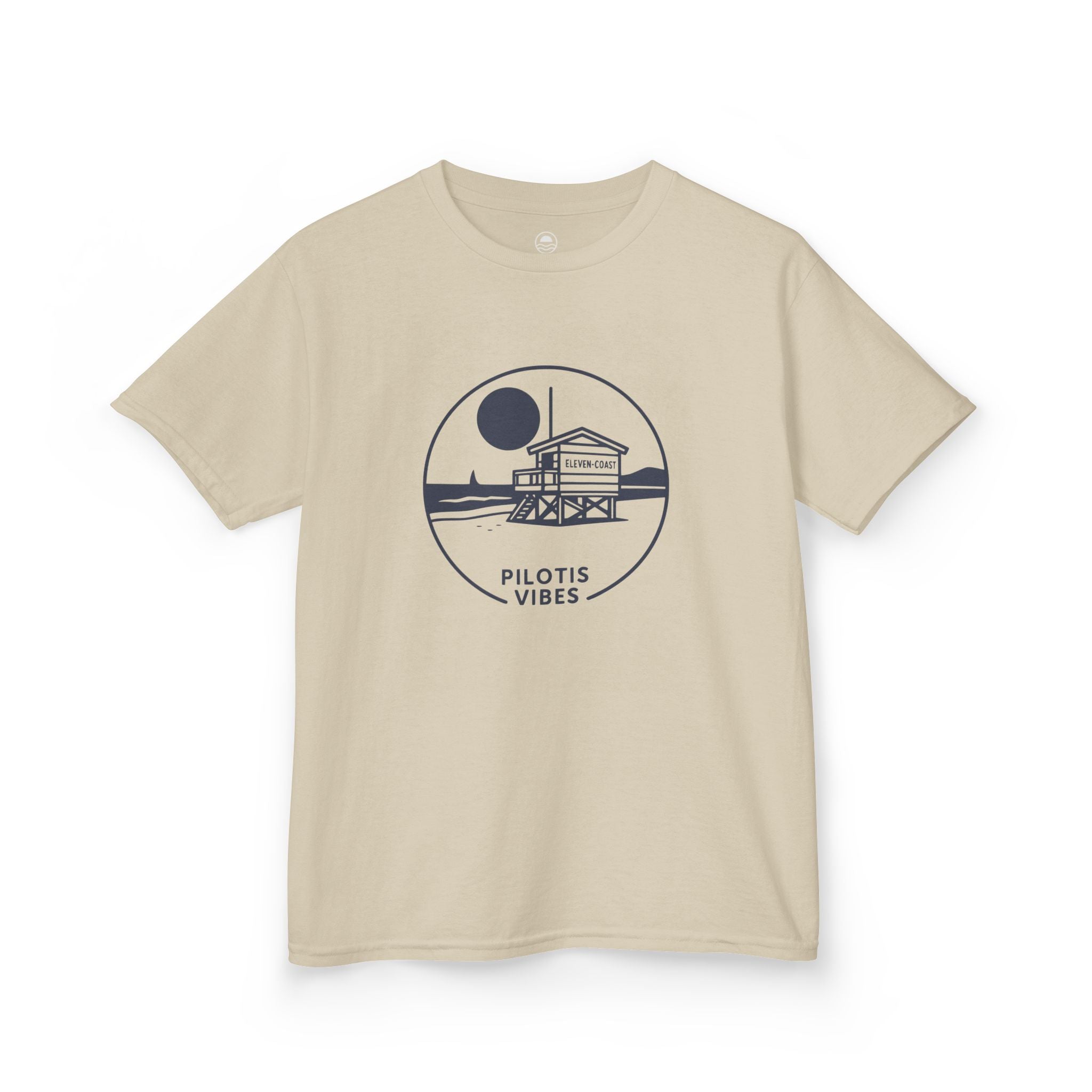 Kids Navy Pilotis Vibes Tee #en:color_sand,fr:couleur_sable