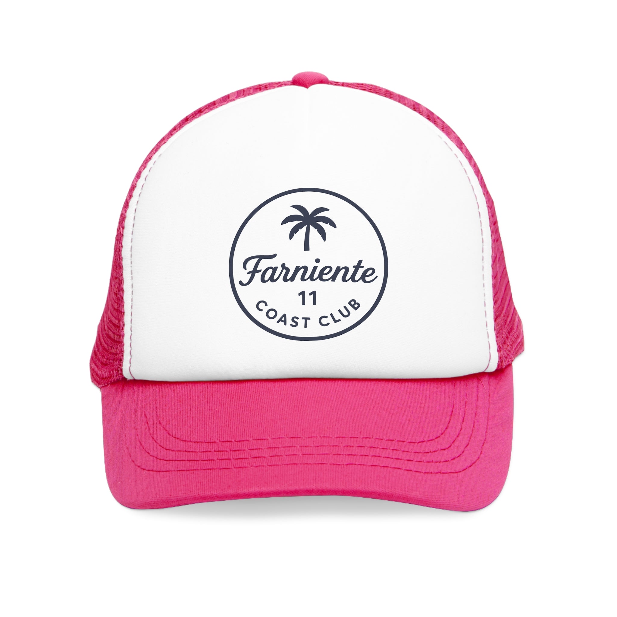Navy Palm Tree Cap Women Accessory #en:color_pink,fr:couleur_rose