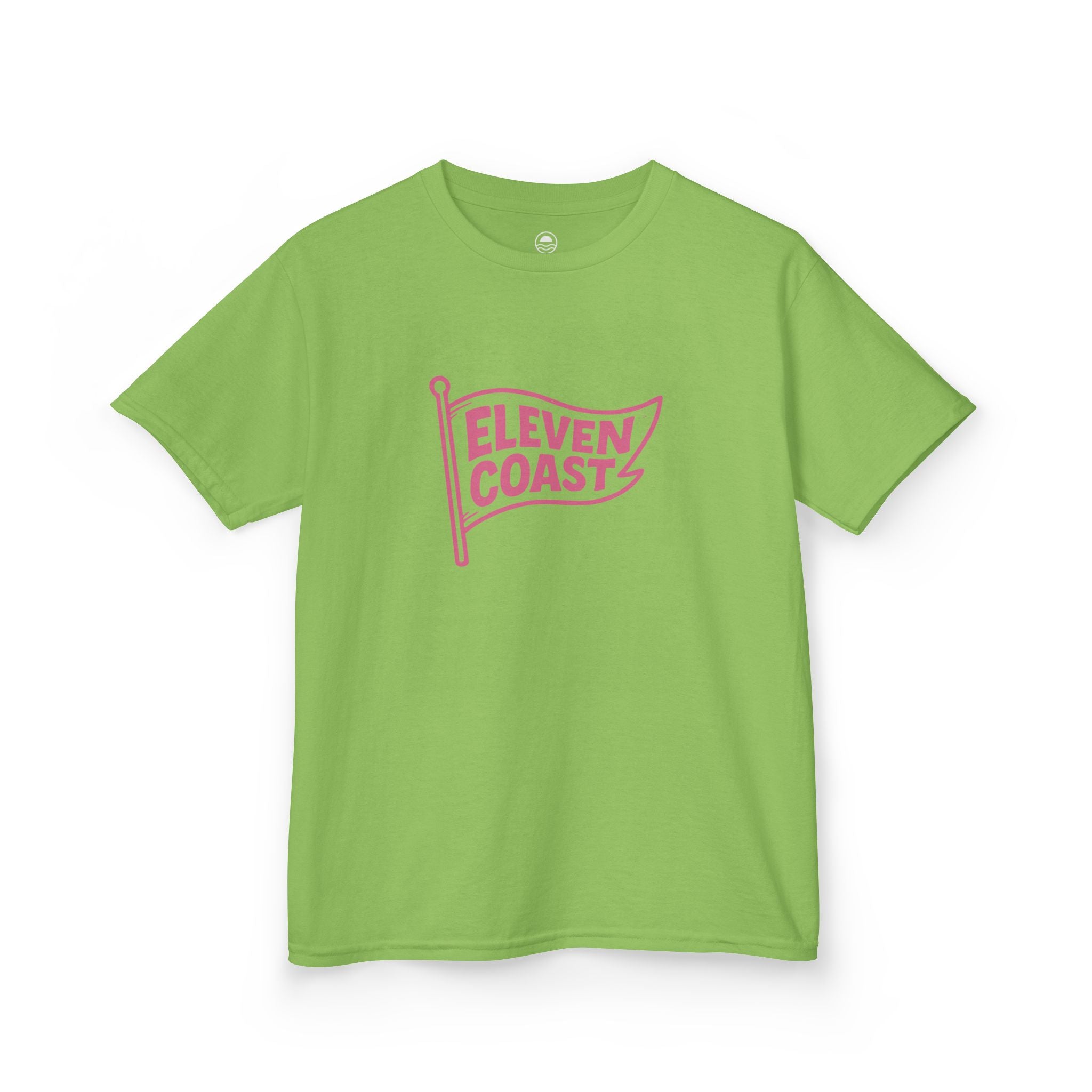 Kids Flag Tee Pink Cotton #en:color_lime,fr:couleur_citron-vert