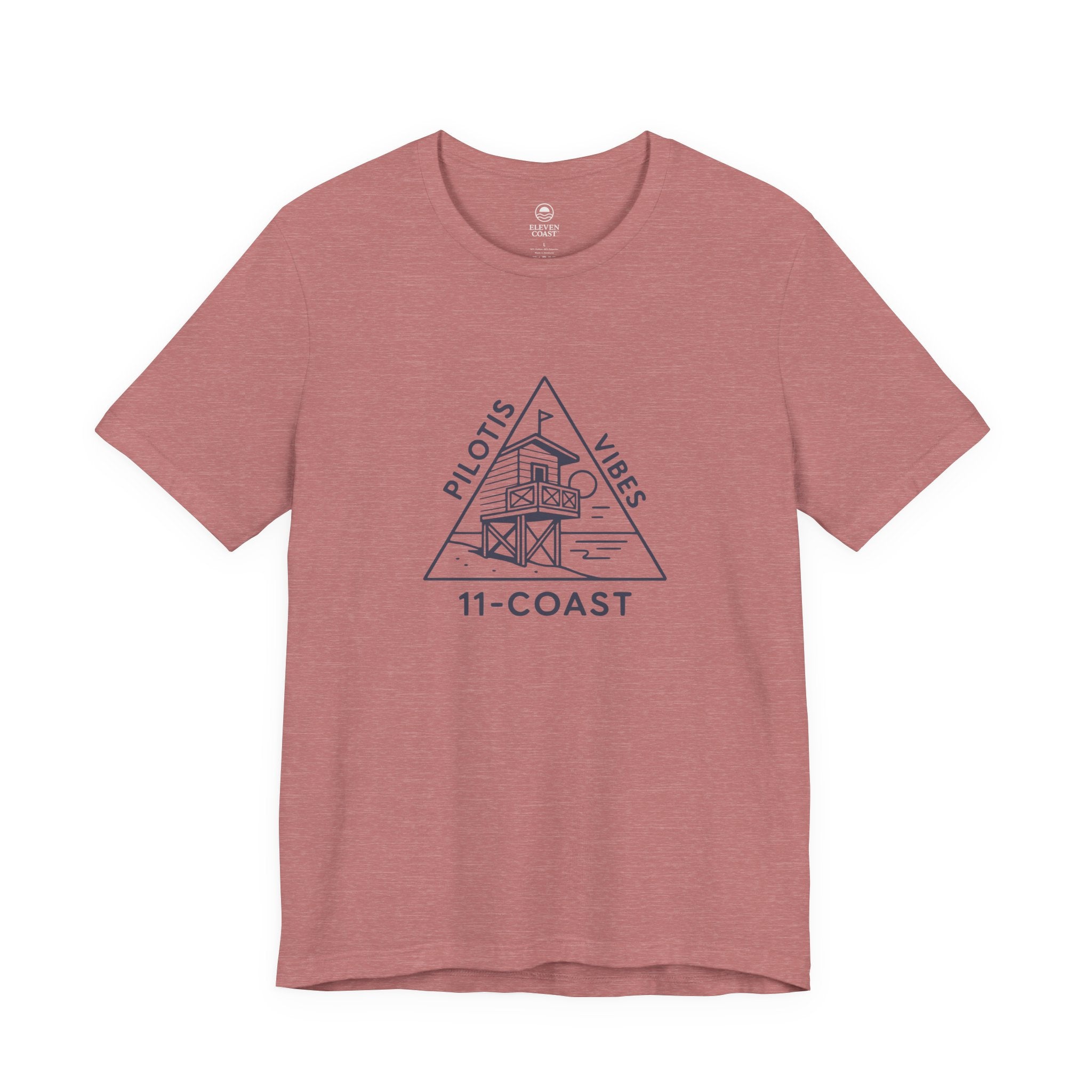 Pilotis Vibes Women Navy T-Shirt Badge #en:color_heather-mauve,fr:couleur_mauve-chine