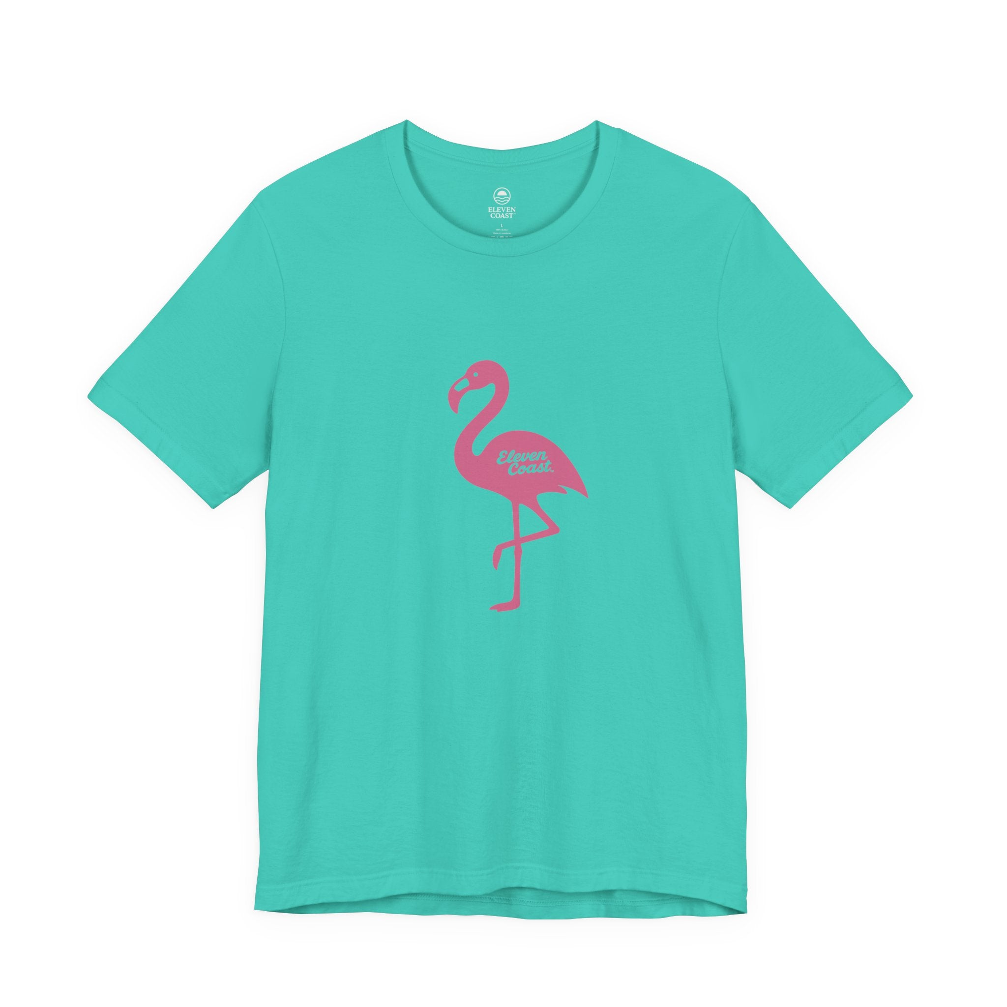 Men's Pop Pink Flamingo Tee #en:color_teal,fr:couleur_turquoise