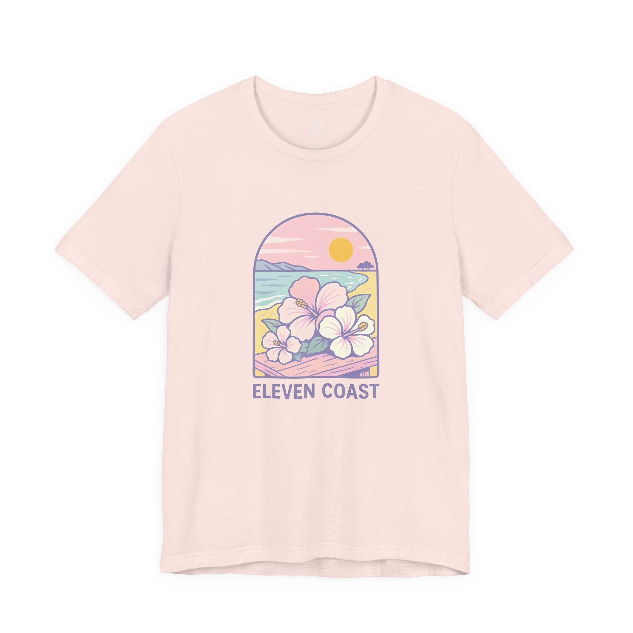 Tropical Hibiscus T-Shirt Women Lavender Tee #en:color_soft-pink,fr:couleur_rose-doux