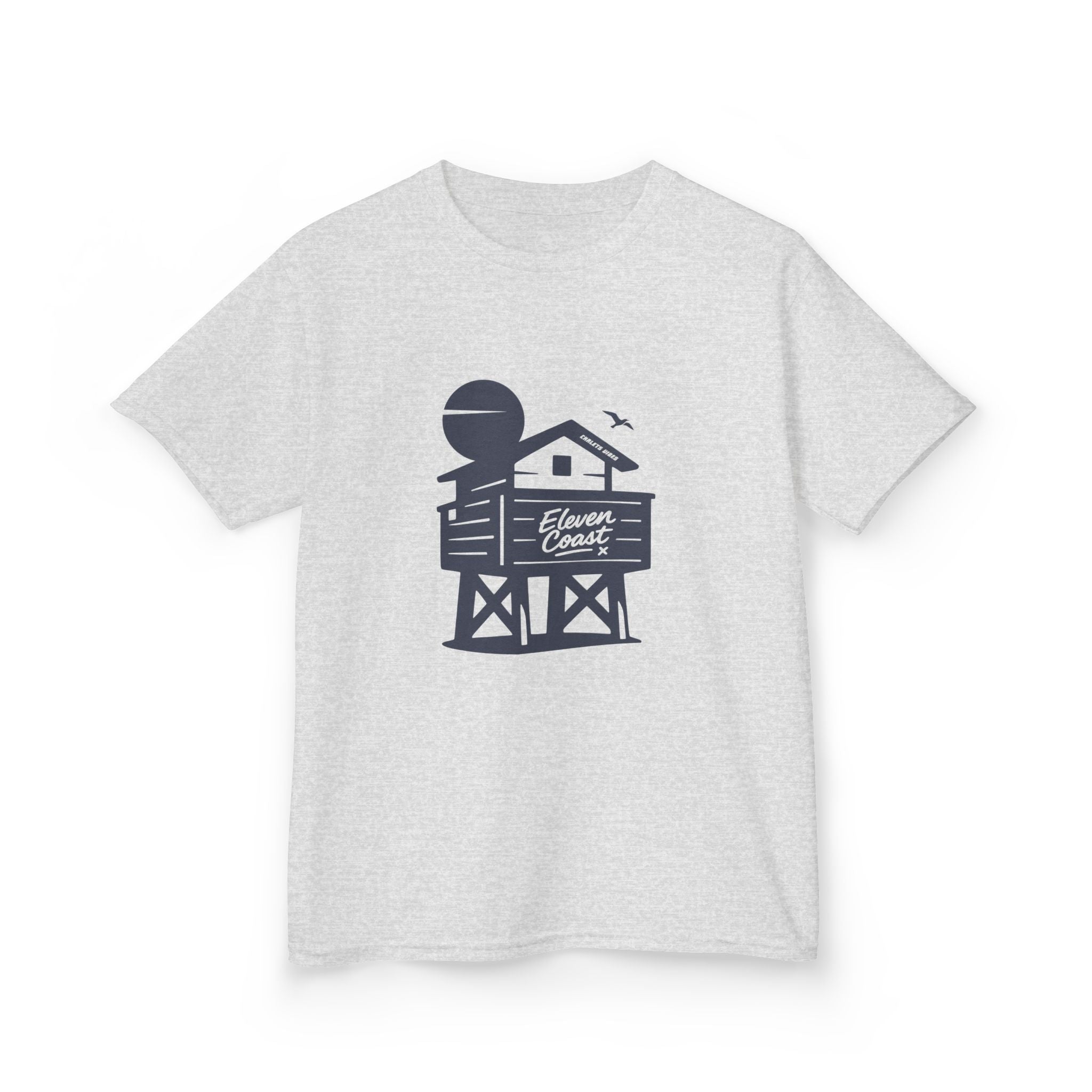Kids Beach Chalet Tee Navy Kids #en:color_ash,fr:couleur_cendre