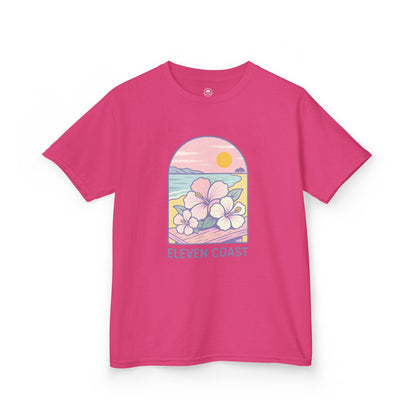 Kids Hibiscus Floral Tee Lavender Sea 