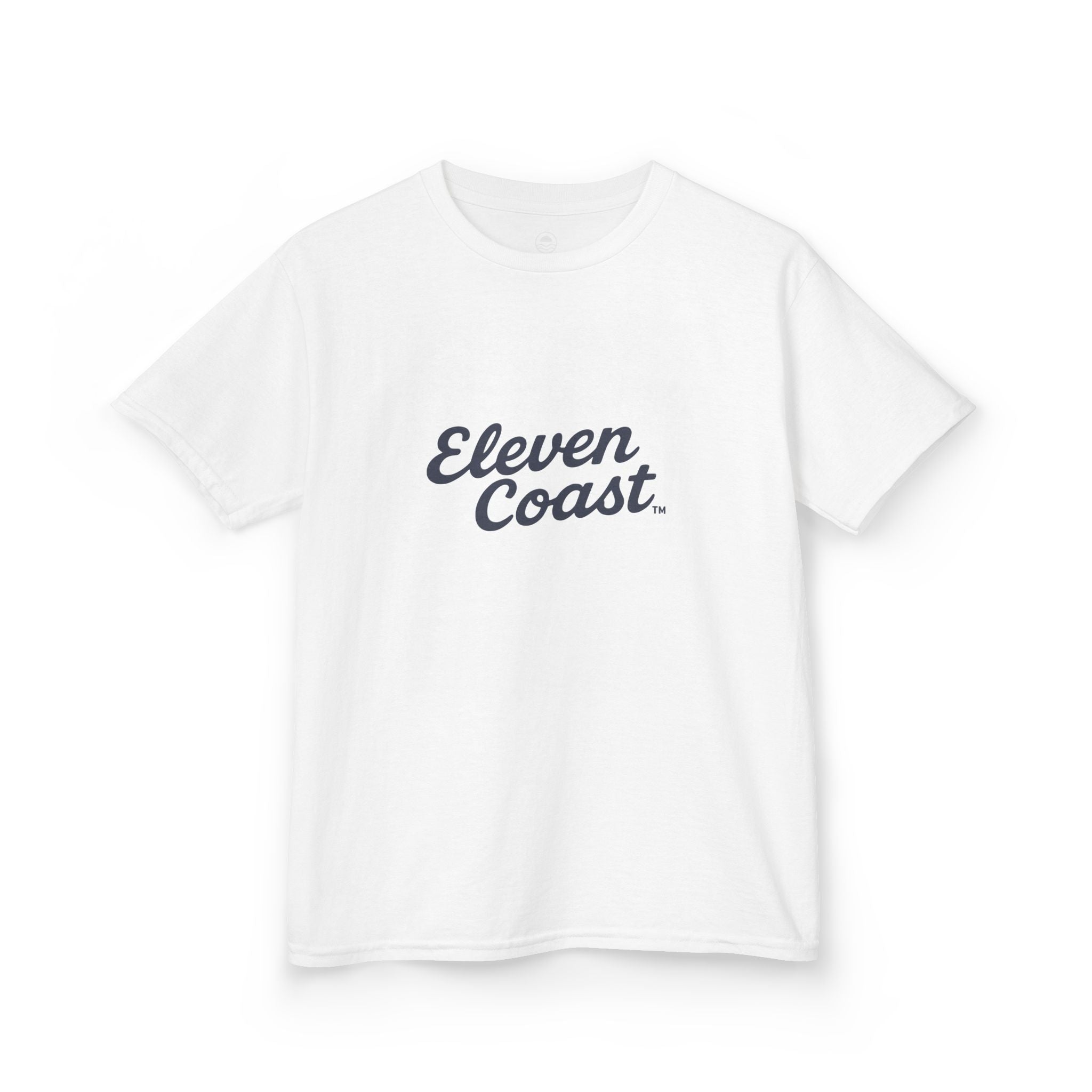 Kids Navy Script Logo Tee #en:color_white,fr:couleur_blanc