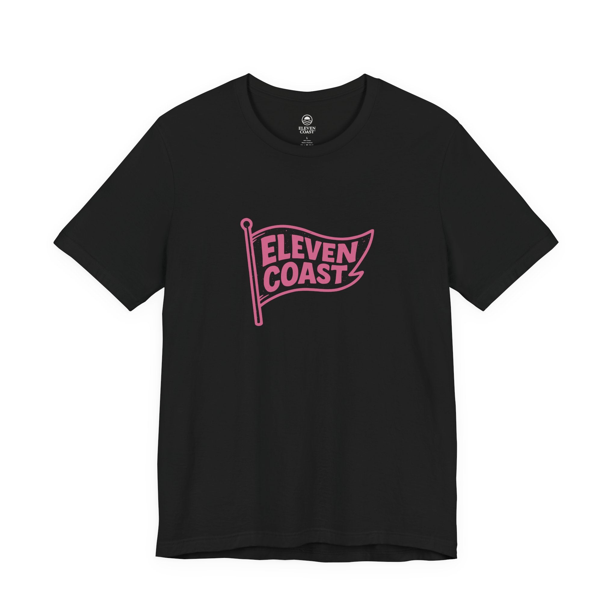 Men's Vintage Flag T-Shirt Pop Pink #en:color_black,fr:couleur_noir
