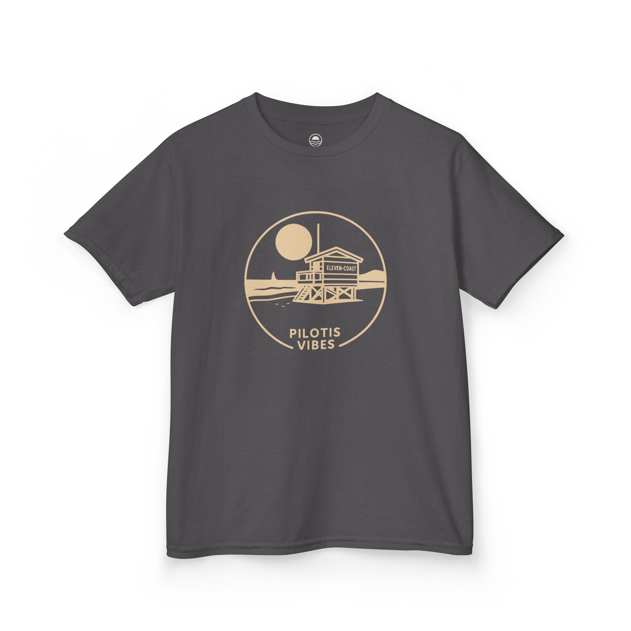 Kids Pilotis Vibes Sand Beige Tee #en:color_charcoal,fr:couleur_charbon