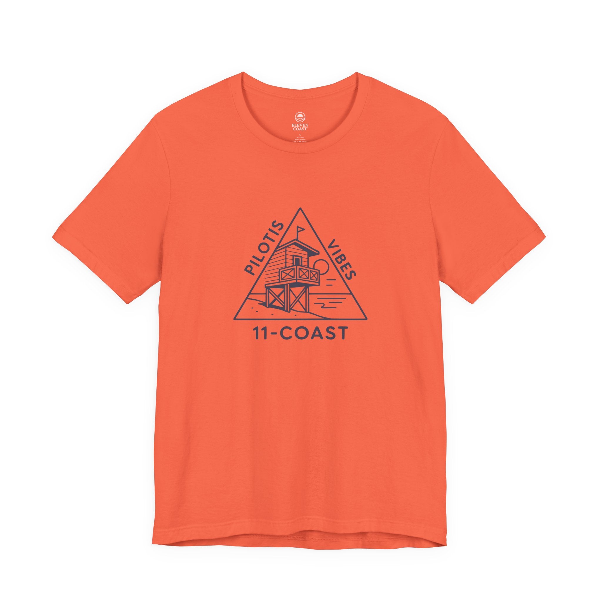 Pilotis Vibes Women Navy T-Shirt Badge #en:color_coral,fr:couleur_corail