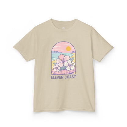 Kids Hibiscus Floral Tee Lavender Sea 