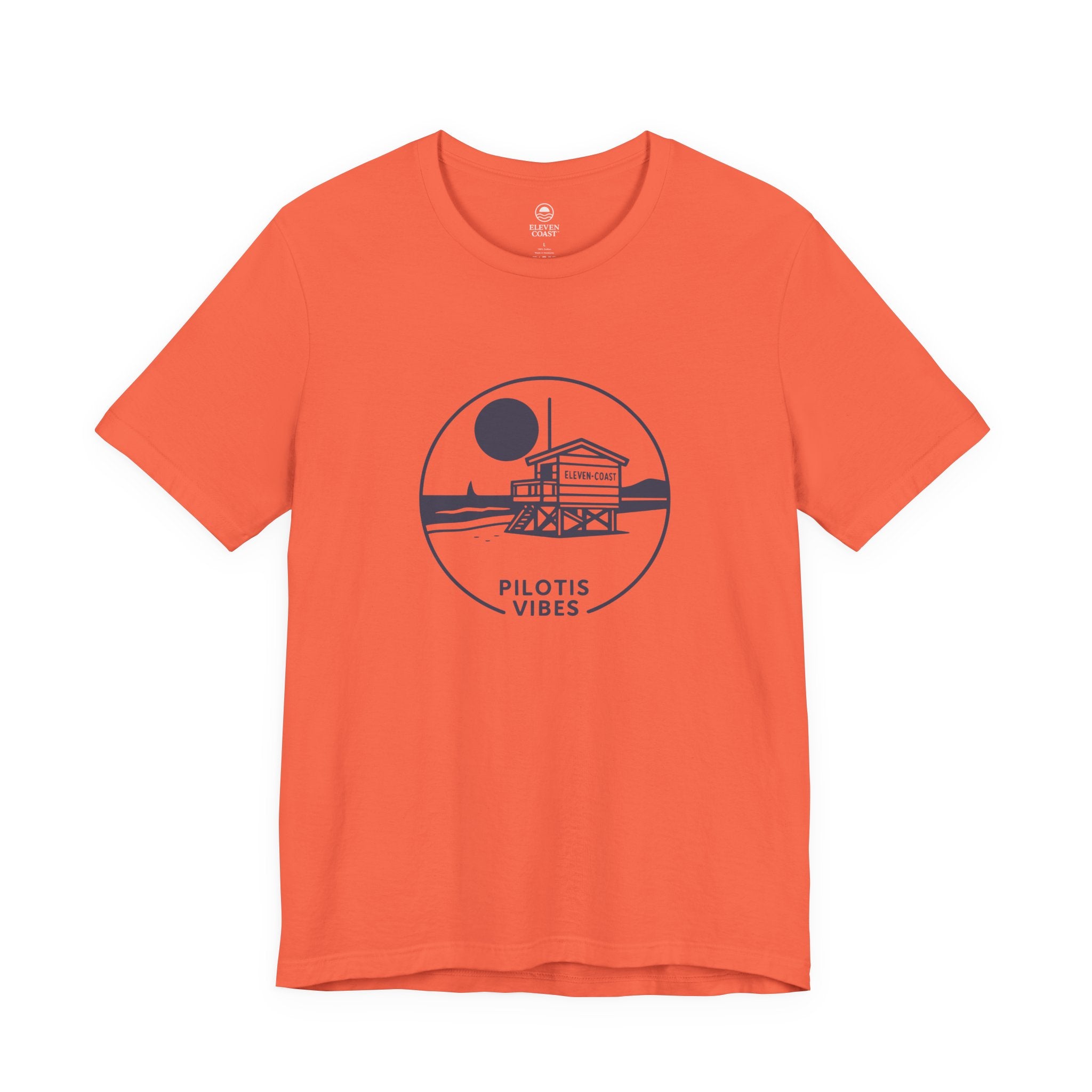 Navy Lifeguard Hut T-Shirt Women #en:color_coral,fr:couleur_corail