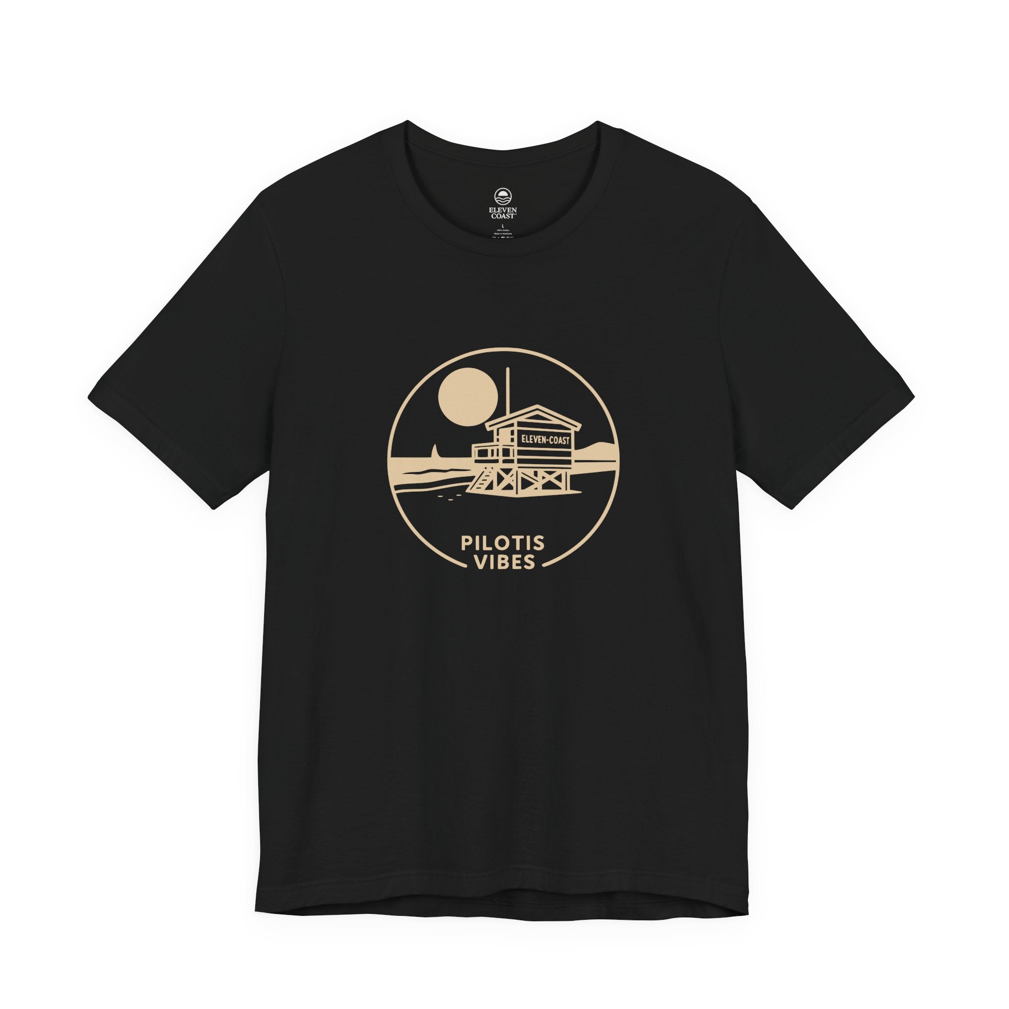 Men's Stilt Hut T-Shirt Pilotis Vibes #en:color_black,fr:couleur_noir