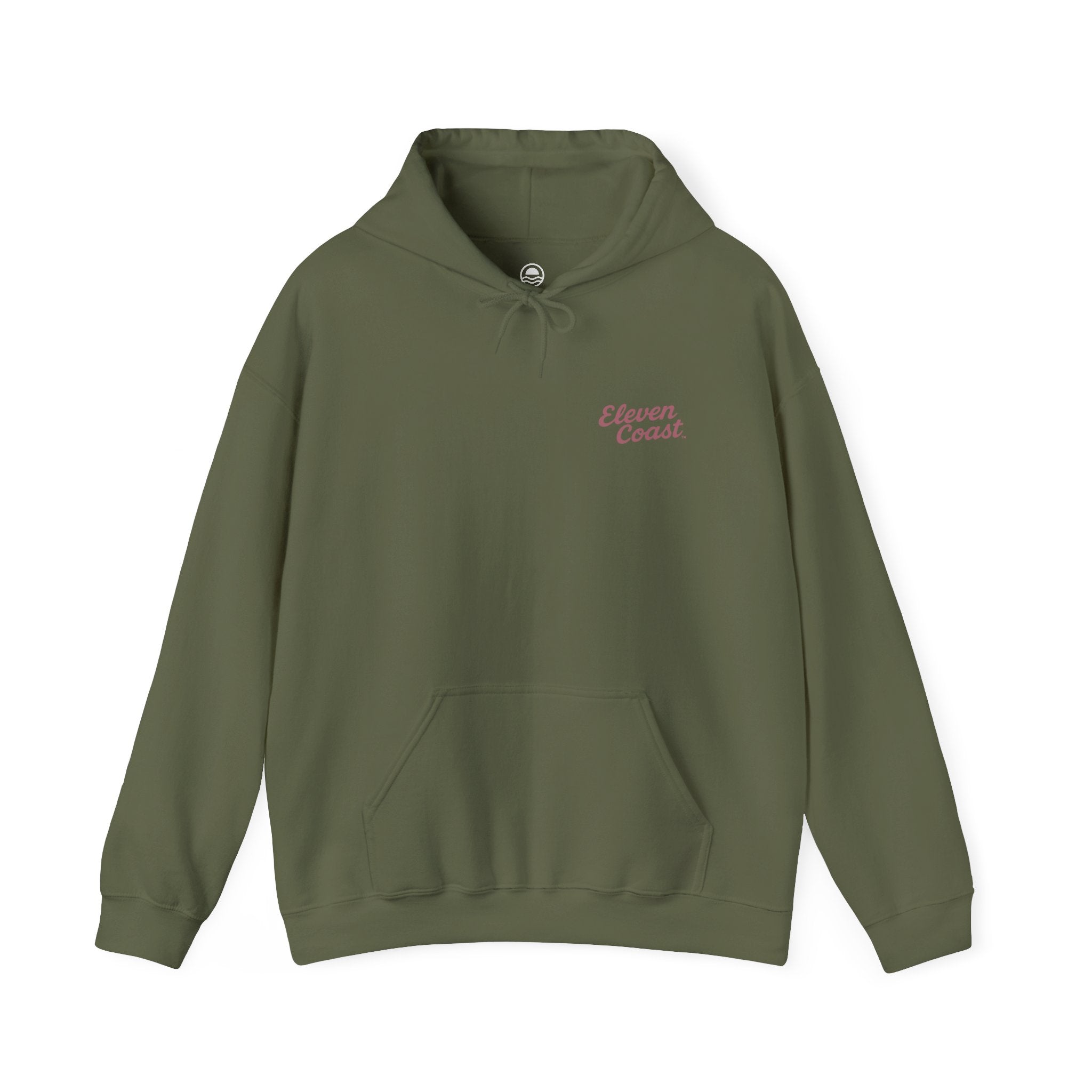 Men's Hoodie Raised Beach Chalet Design 