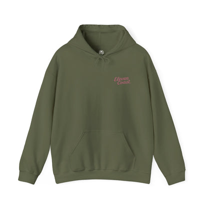 Men's Hoodie Raised Beach Chalet Design 