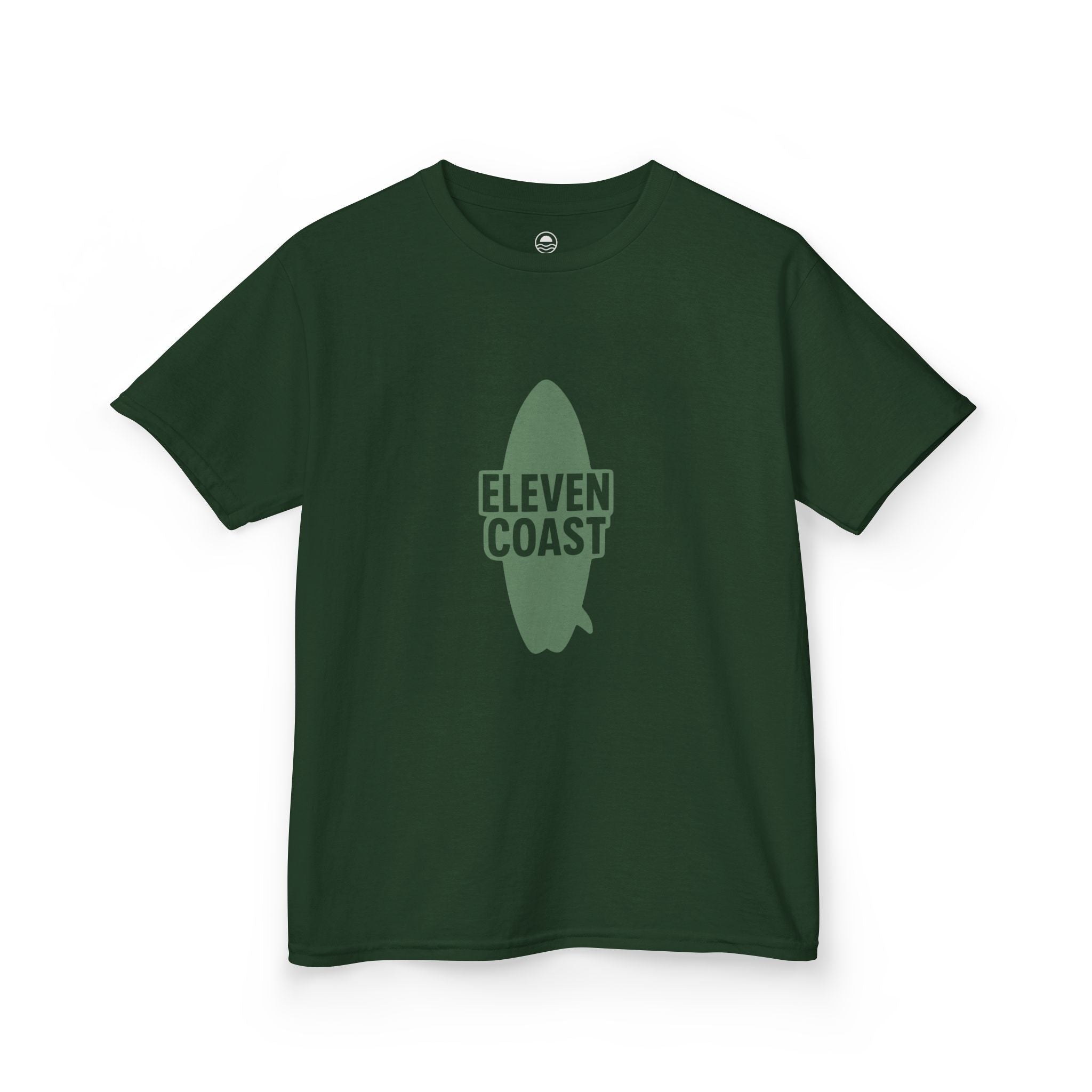 Kids Graphic Tee Surfboard Silhouette Green 
