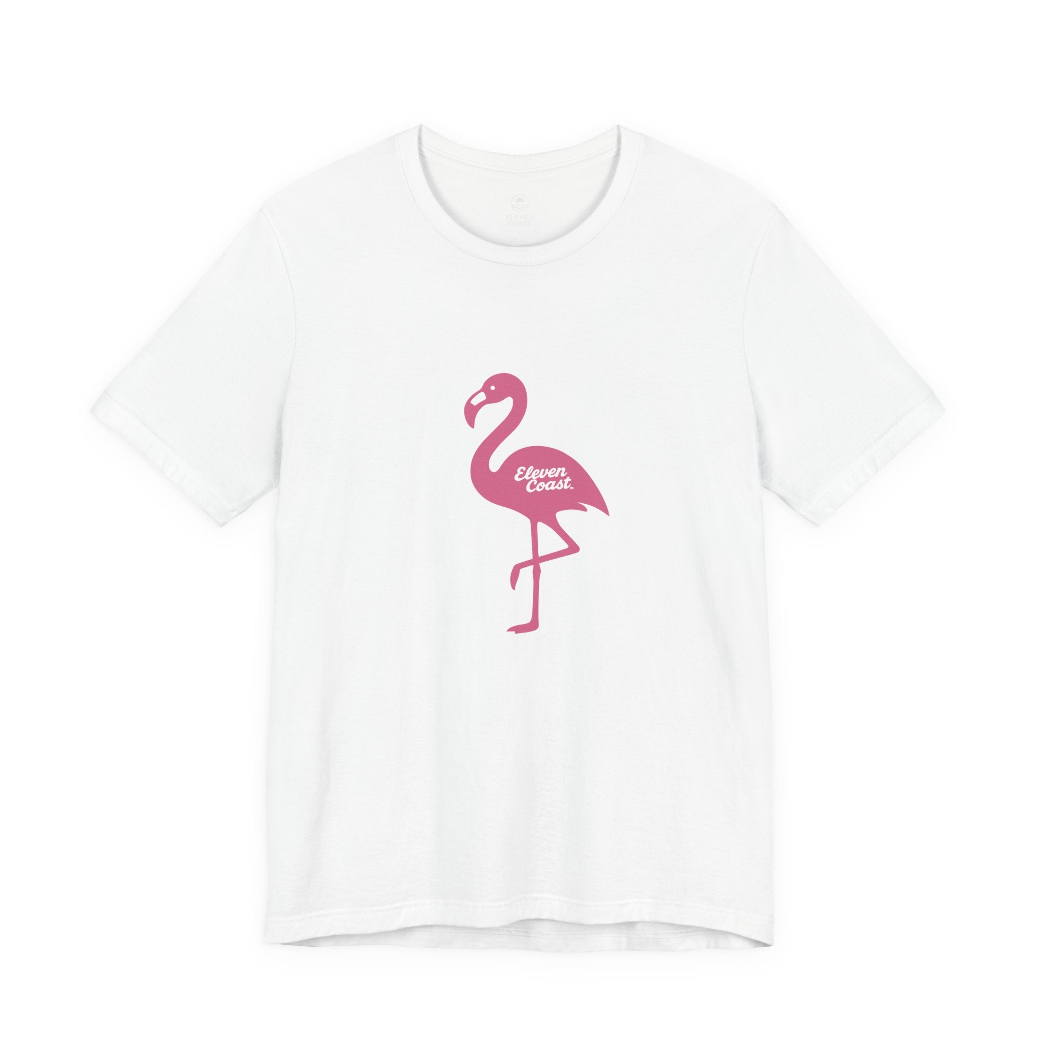 Men's Pop Pink Flamingo Tee #en:color_white,fr:couleur_blanc