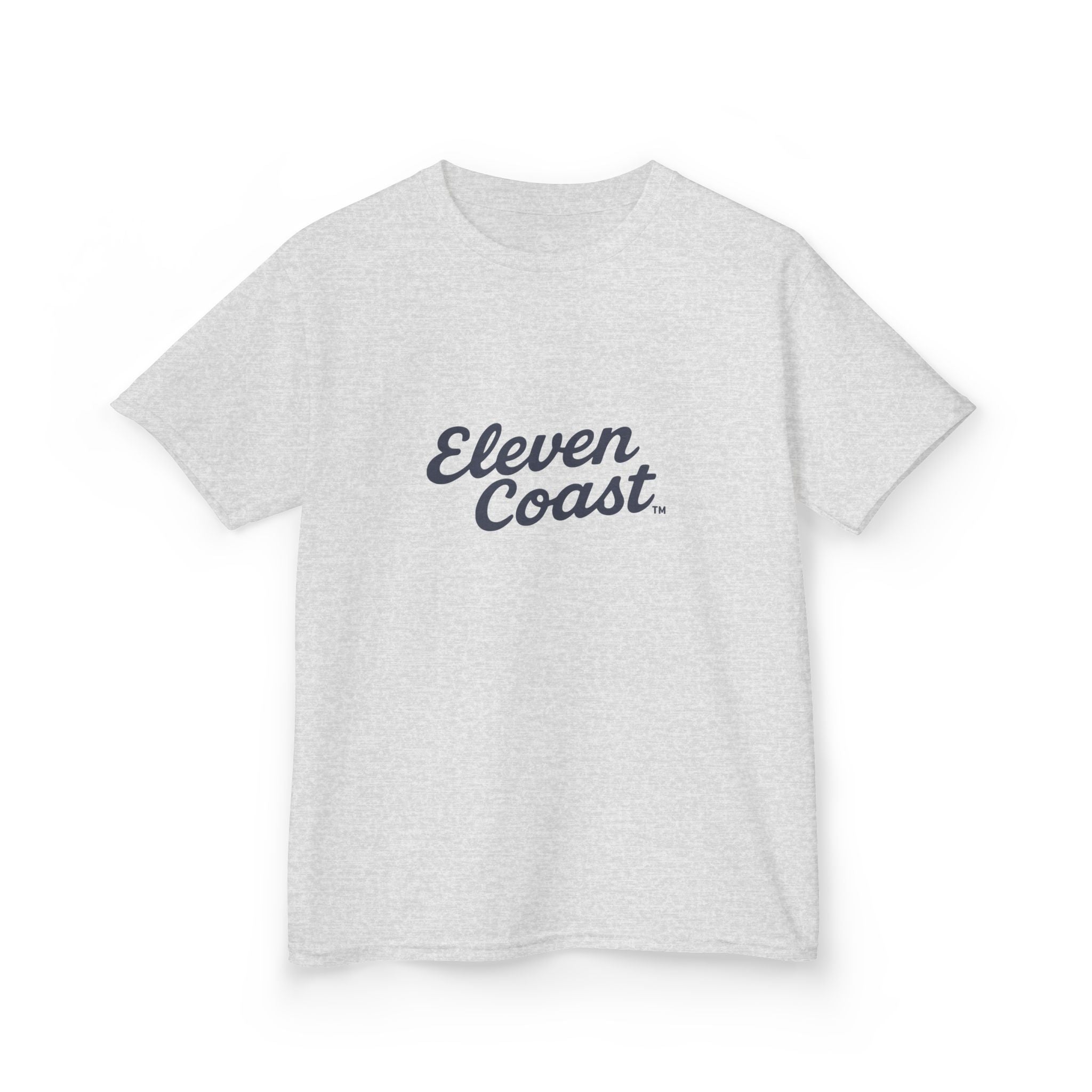 Kids Navy Script Logo Tee #en:color_ash,fr:couleur_cendre