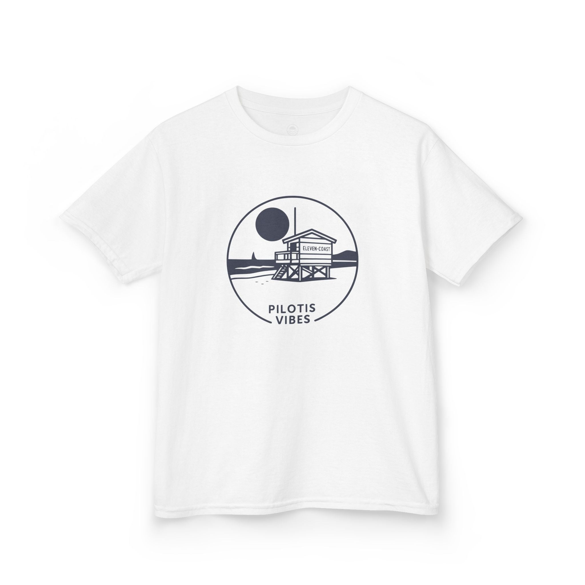 Kids Navy Pilotis Vibes Tee #en:color_white,fr:couleur_blanc