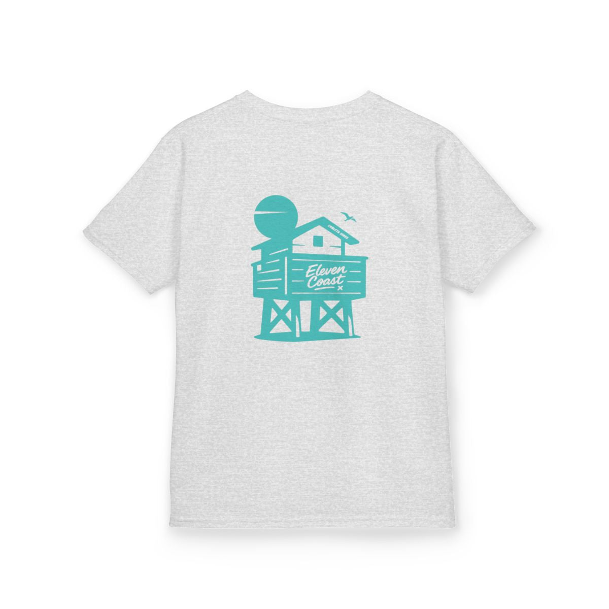 Kids Beach Chalet Tee Mint Aqua #en:color_ash,fr:couleur_cendre