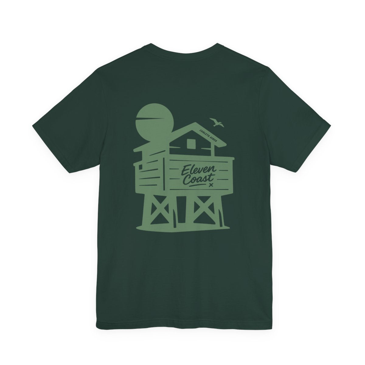 Chalet Vibes T-Shirt Men Green Silhouette #en:color_forest,fr:couleur_foret