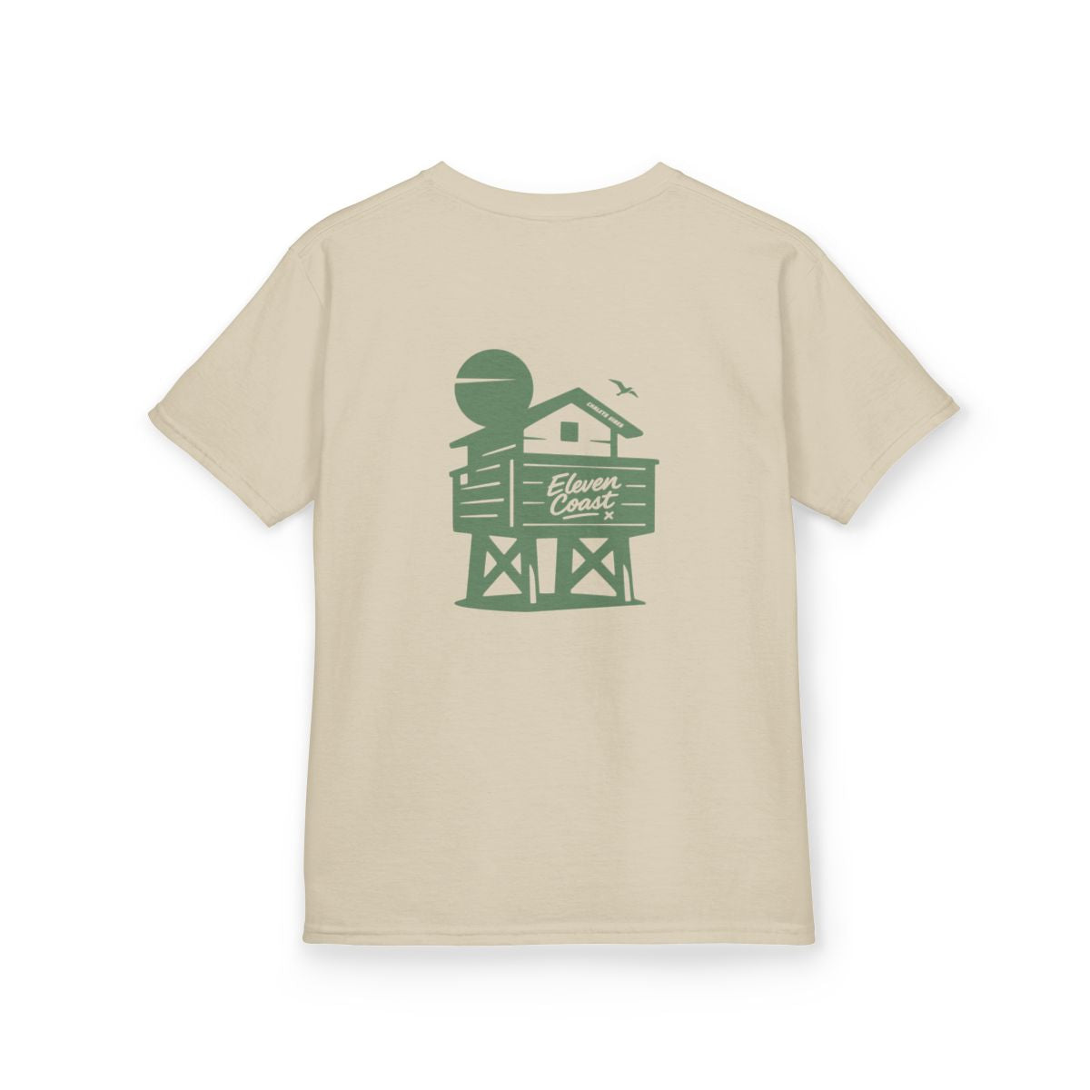 Kids Beach Chalet Tee Cactus Green #en:color_sand,fr:couleur_sable