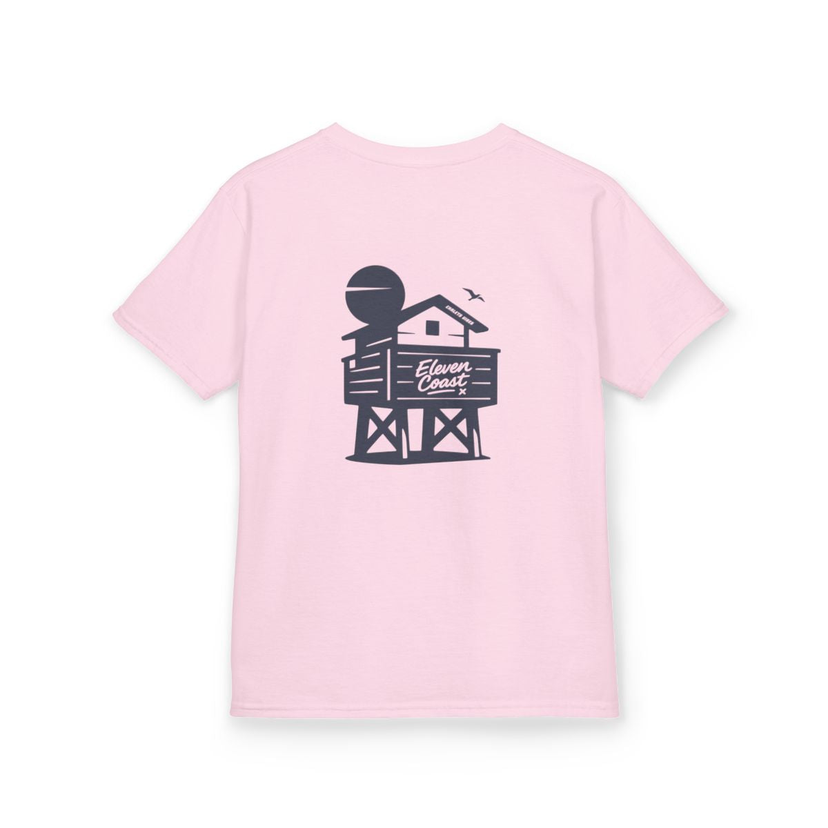 Kids Chalet T-Shirt Navy Silhouette #en:color_light-pink,fr:couleur_rose-clair