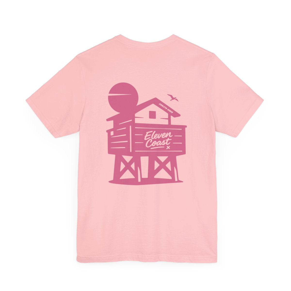 Beach Chalet Vibes Pink T-Shirt Women #en:color_pink,fr:couleur_rose
