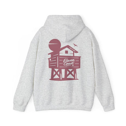 Men's Hoodie Raised Beach Chalet Design 