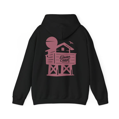 Men's Hoodie Raised Beach Chalet Design 