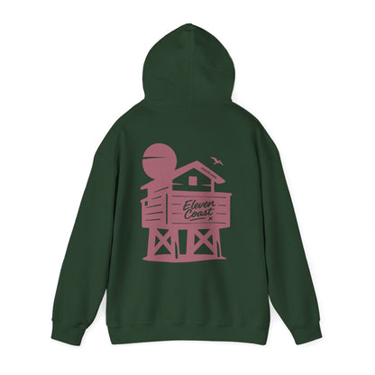 Men's Hoodie Raised Beach Chalet Design 
