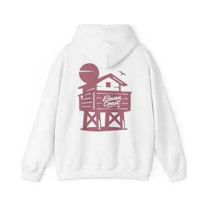Men's Hoodie Raised Beach Chalet Design 
