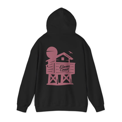 Men's Hoodie Raised Beach Chalet Design 