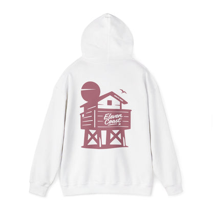 Men's Hoodie Raised Beach Chalet Design 