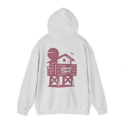 Men's Hoodie Raised Beach Chalet Design 