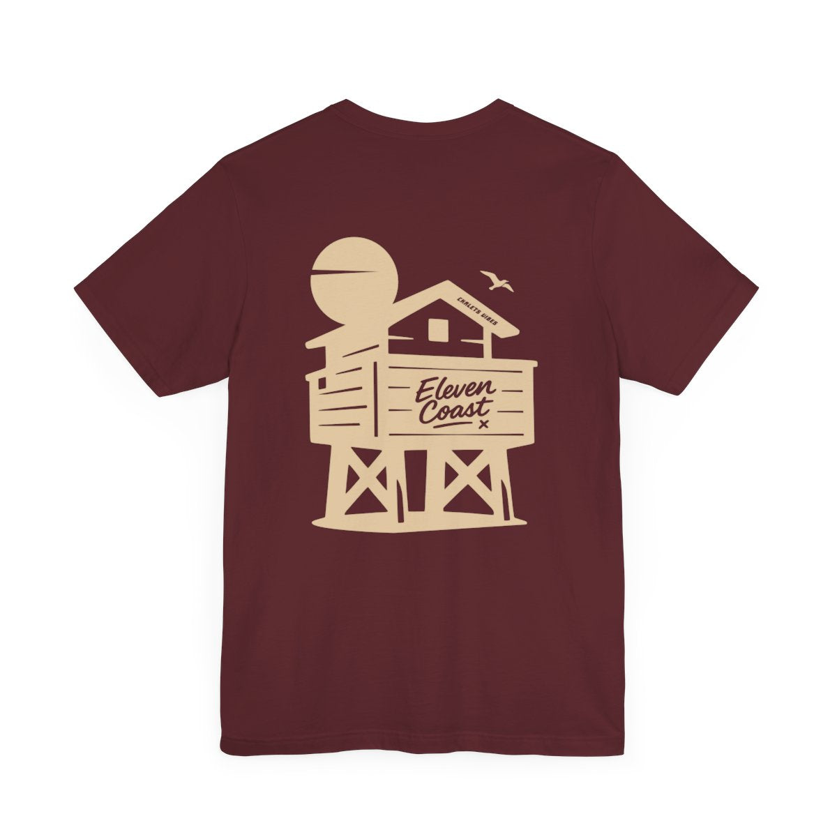Beach Chalet T-Shirt For Women Sand Beige #en:color_maroon,fr:couleur_bordeaux