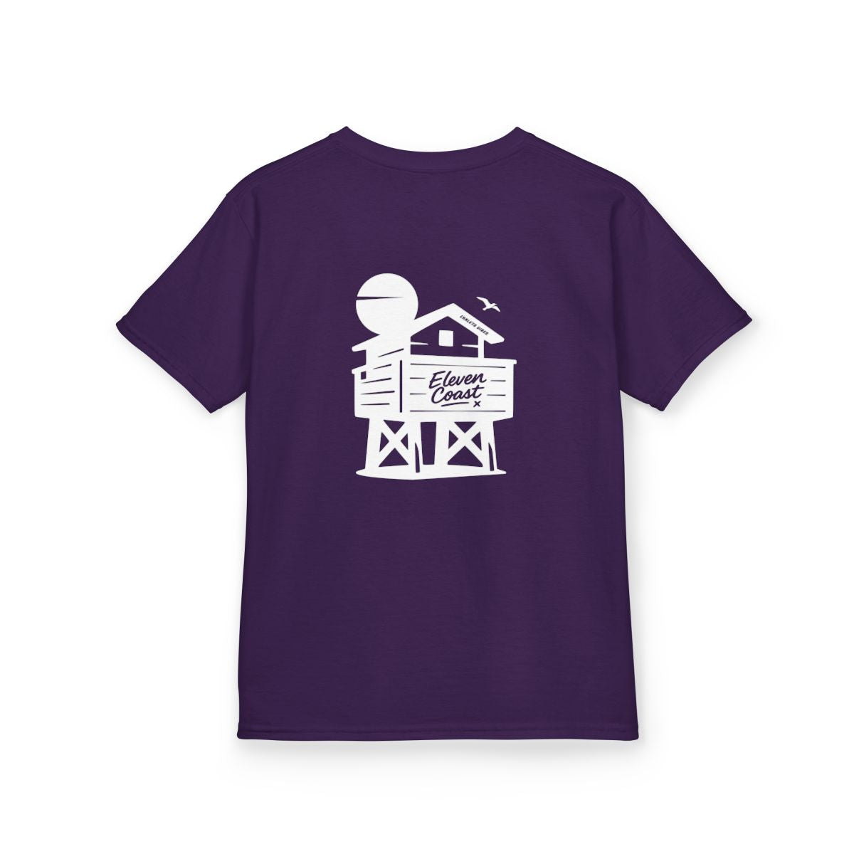 Kids Beach Chalet Tee White Silhouette 