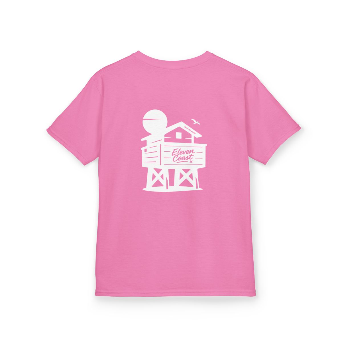 Kids Beach Chalet Tee White Silhouette 