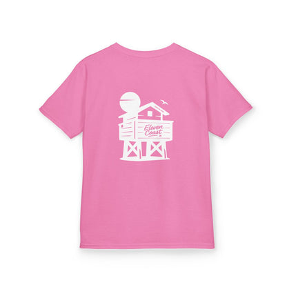 Kids Beach Chalet Tee White Silhouette 
