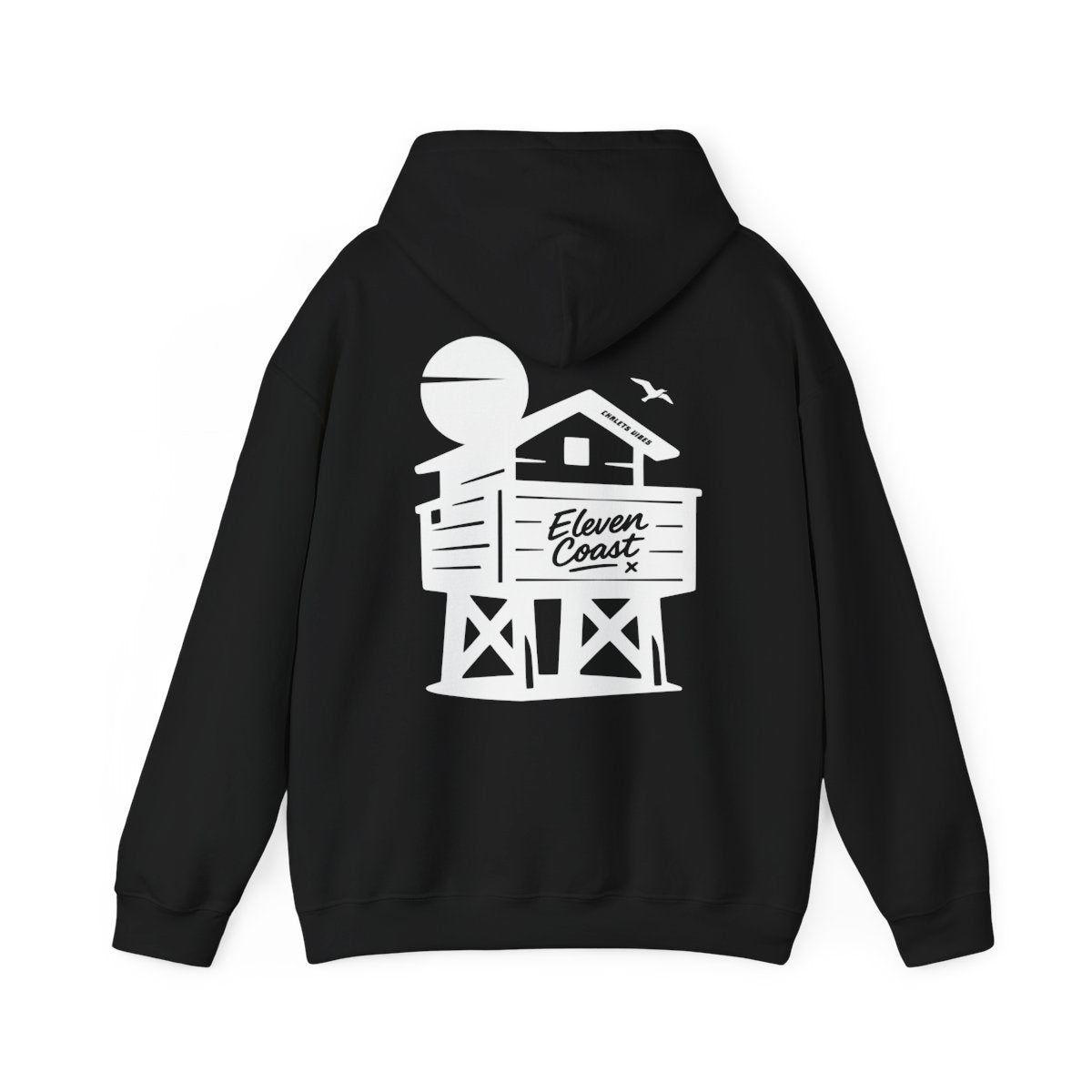 Mens Beach Chalet Hoodie White Silhouette #en:color_black,fr:couleur_noir