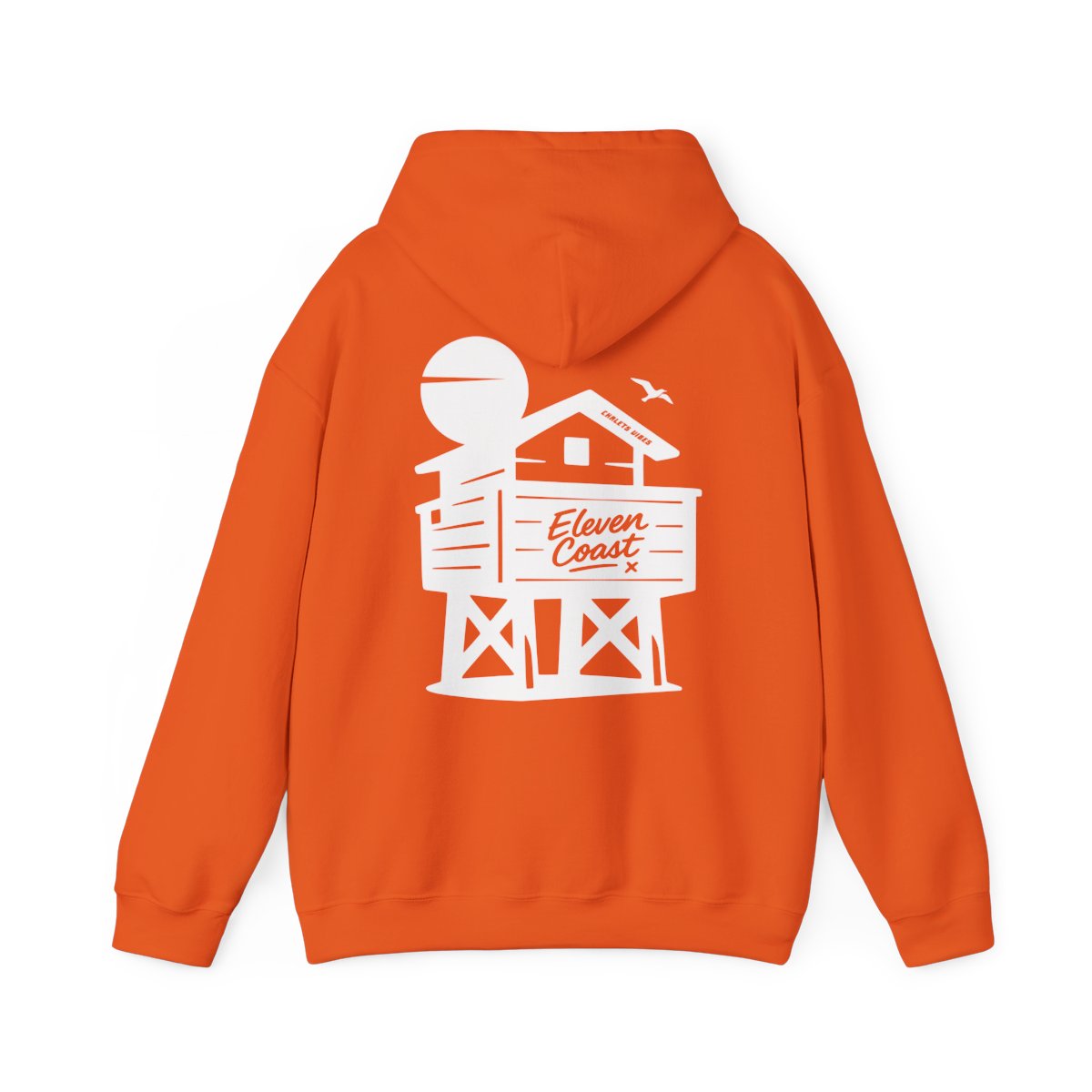 Mens Beach Chalet Hoodie White Silhouette #en:color_orange,fr:couleur_orange
