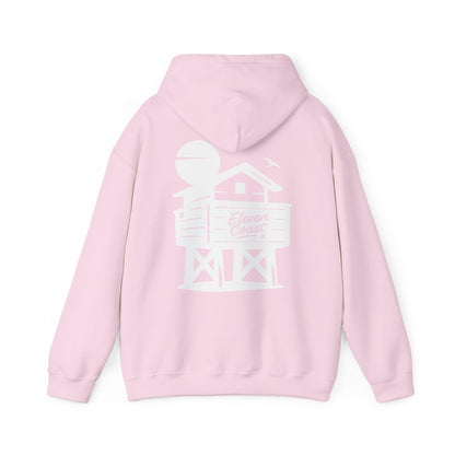 Mens Beach Chalet Hoodie White Silhouette 
