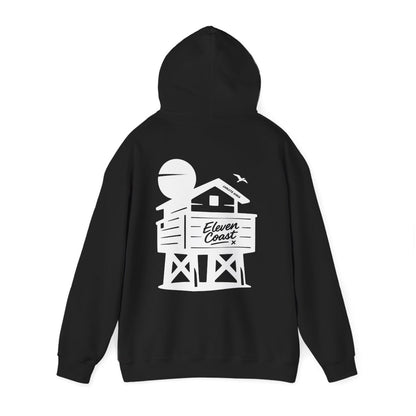 Mens Beach Chalet Hoodie White Silhouette 