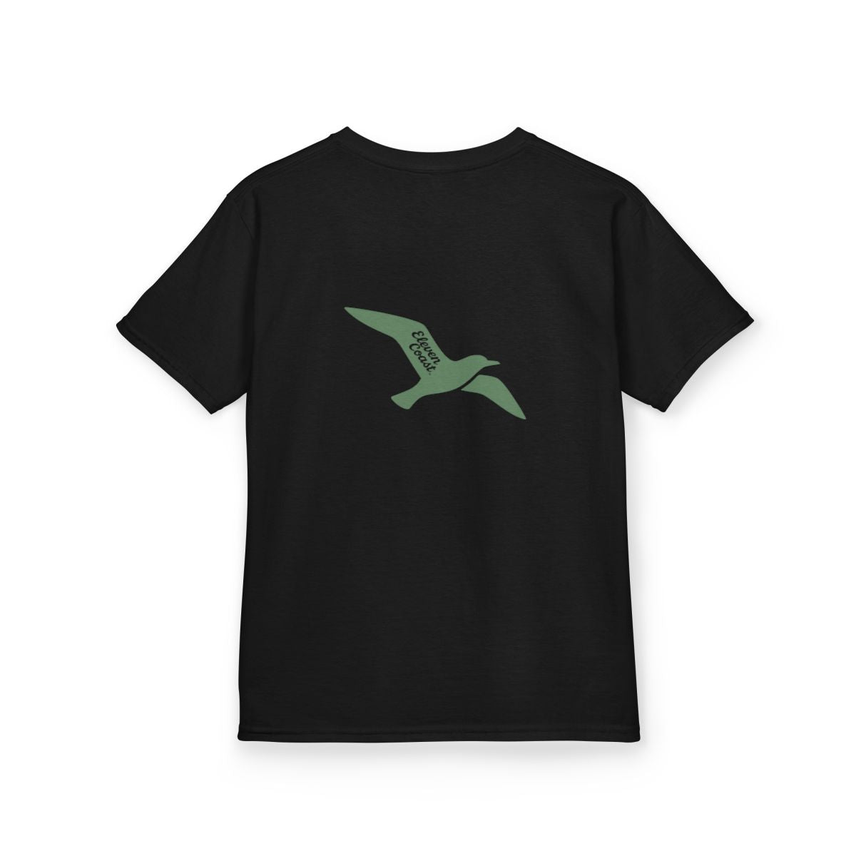 Kids Flying Seagull Shirt Cactus Green #en:color_black,fr:couleur_noir