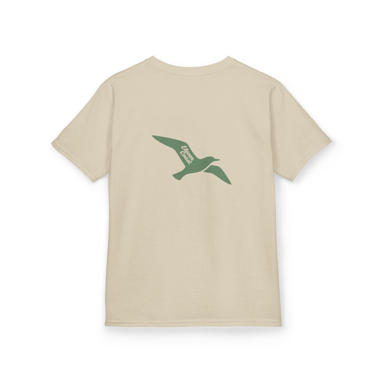 Kids Flying Seagull Shirt Cactus Green #en:color_sand,fr:couleur_sable