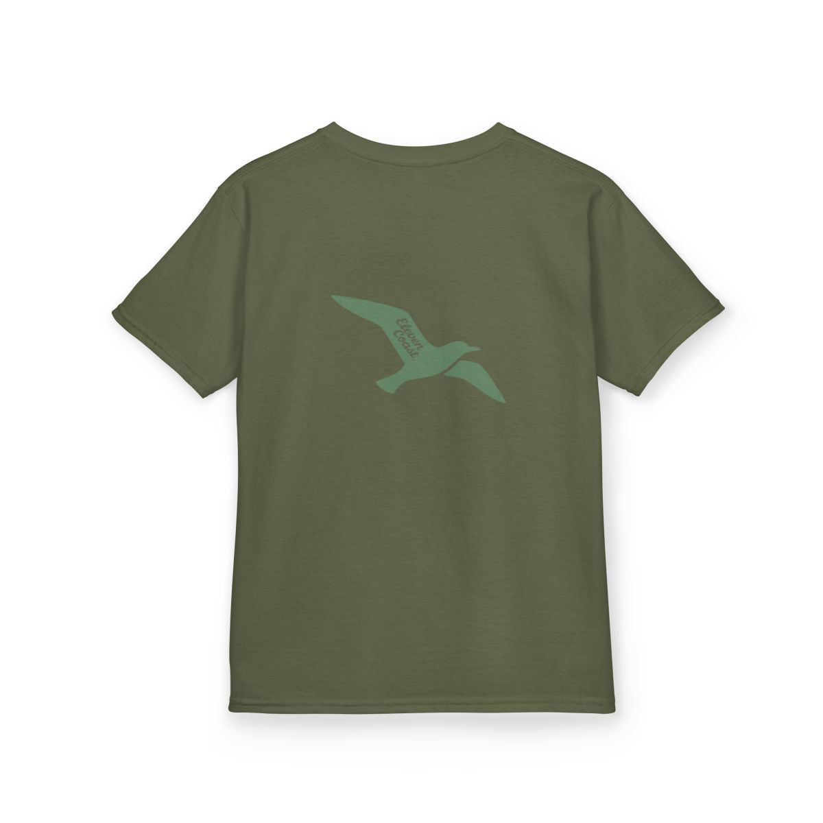 Kids Flying Seagull Shirt Cactus Green #en:color_military-green,fr:couleur_vert-militaire