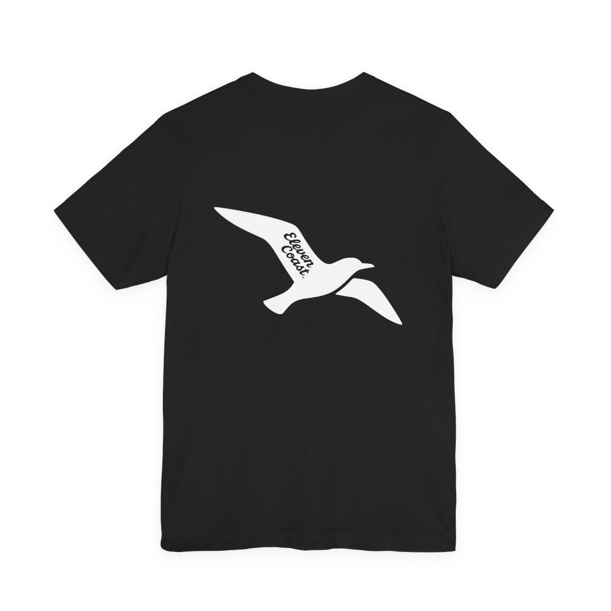 Men’s Seagull Silhouette White T-Shirt #en:color_black,fr:couleur_noir