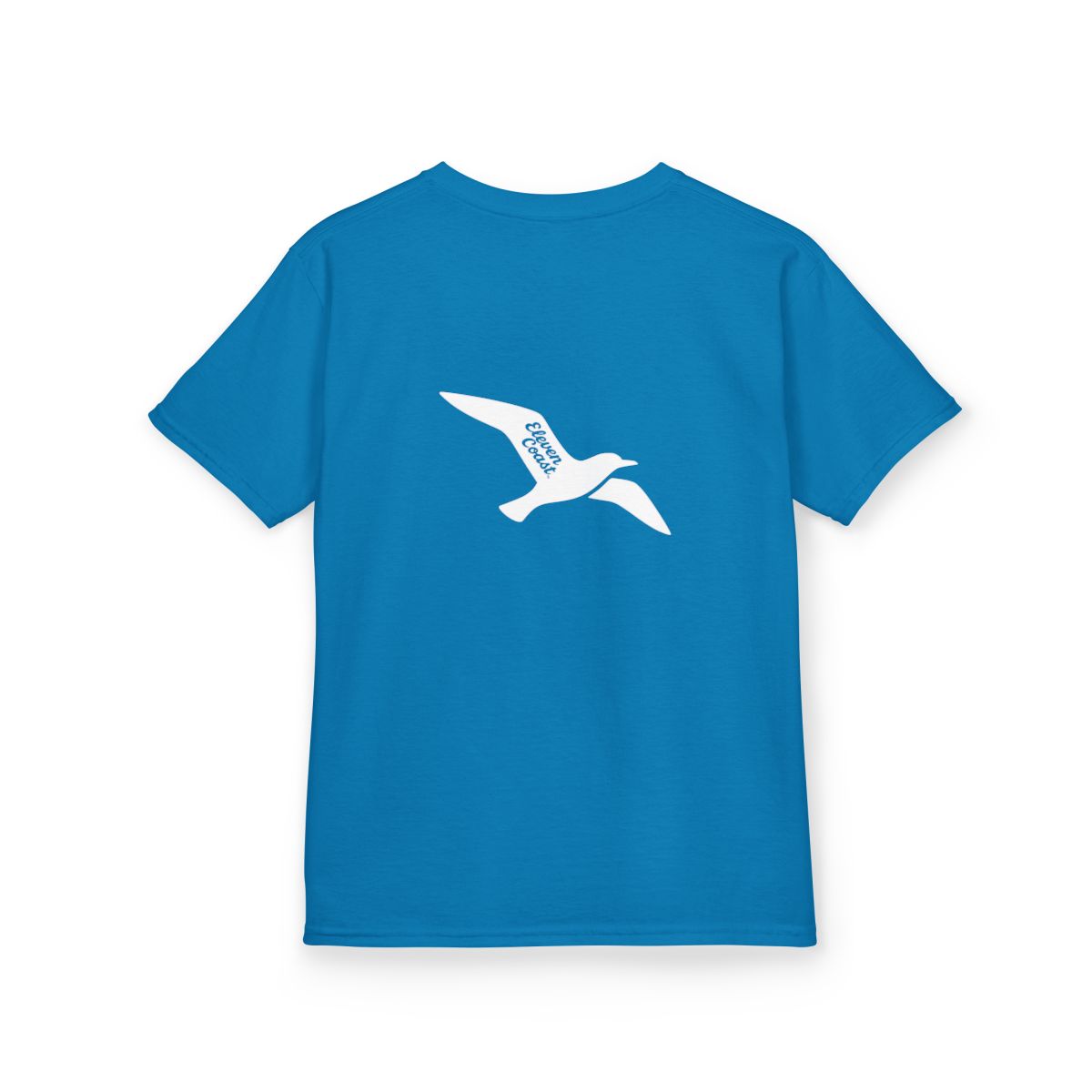 Kids Seagull Tee White Silhouette #en:color_sapphire,fr:couleur_saphir