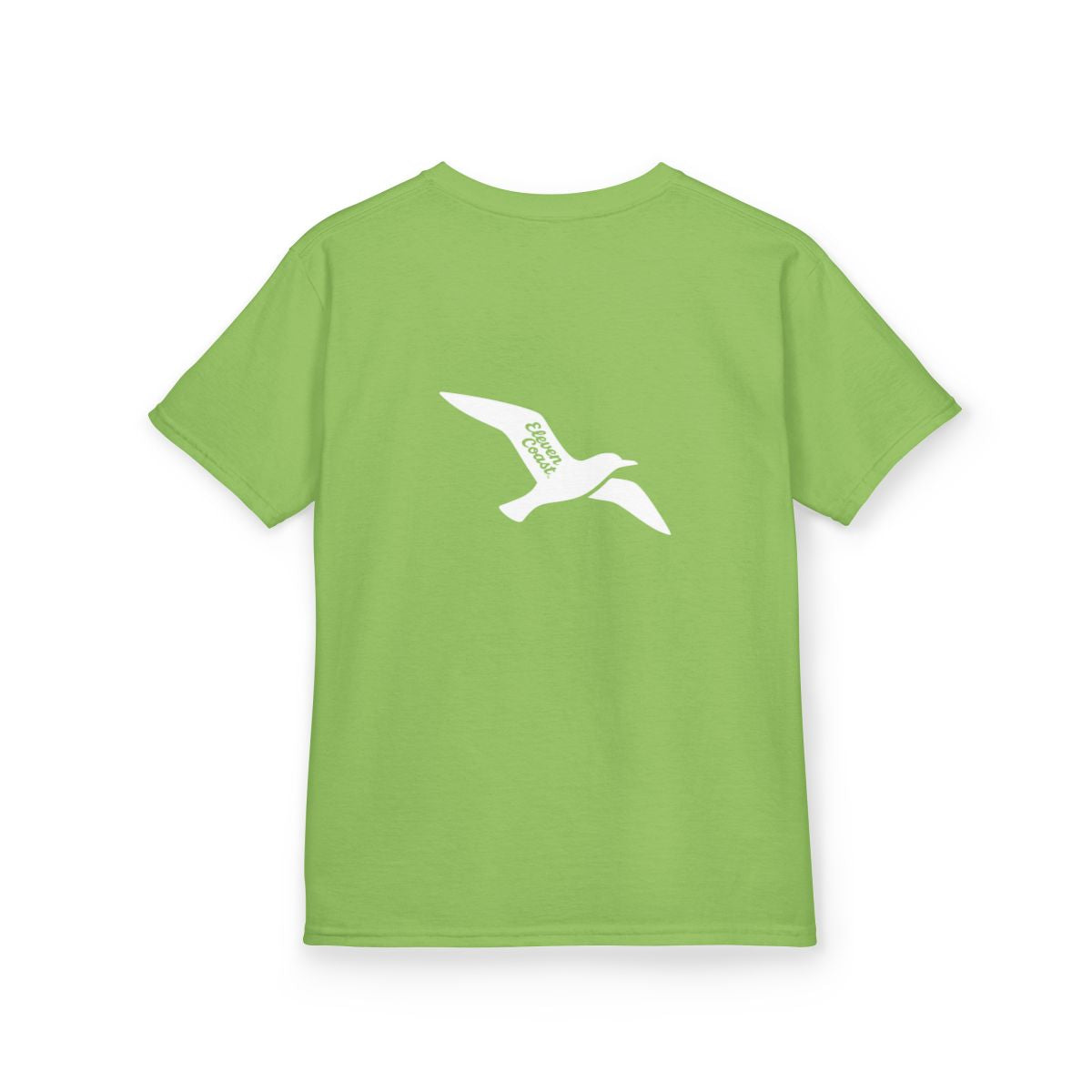 Kids Seagull Tee White Silhouette #en:color_lime,fr:couleur_citron-vert