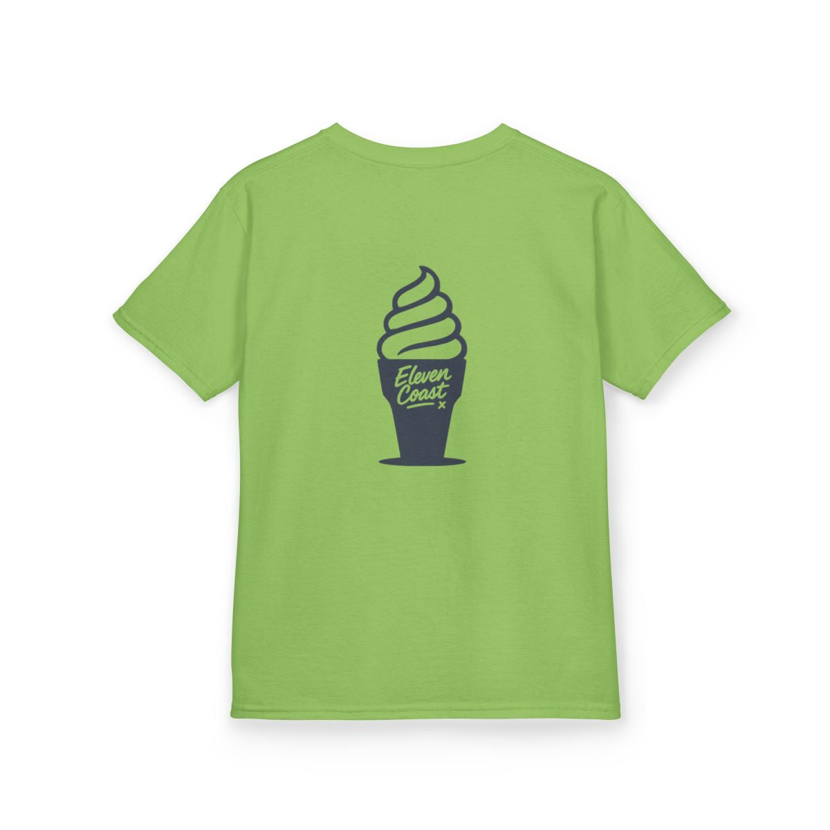 Kids Ice Cream Tee Navy Silhouette #en:color_lime,fr:couleur_citron-vert