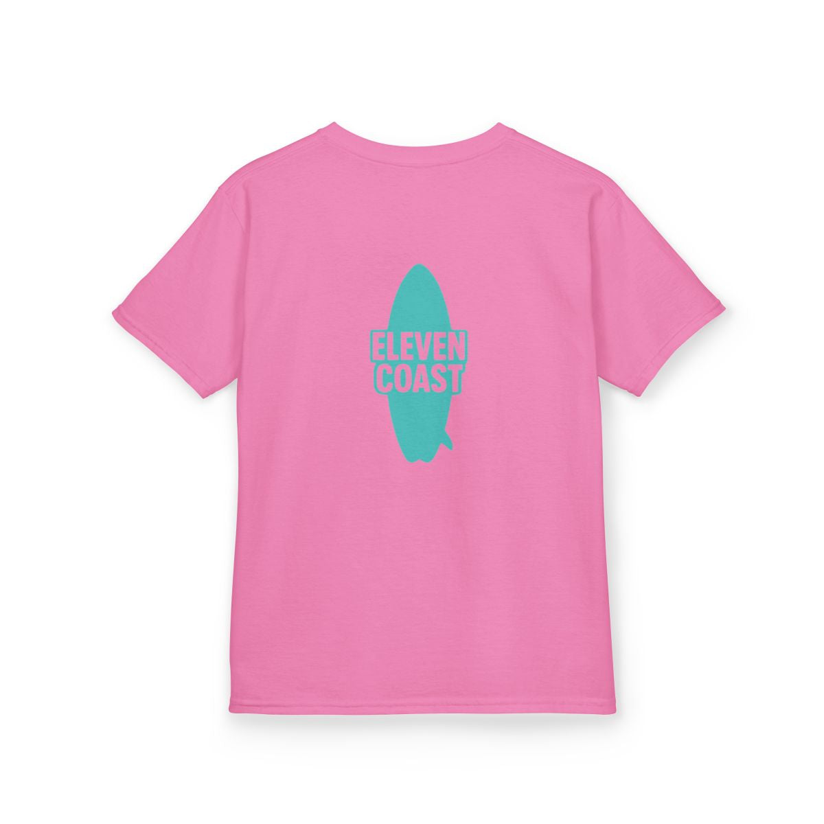 Kids Mint Aqua Surfboard T-Shirt #en:color_azalea,fr:couleur_azalee