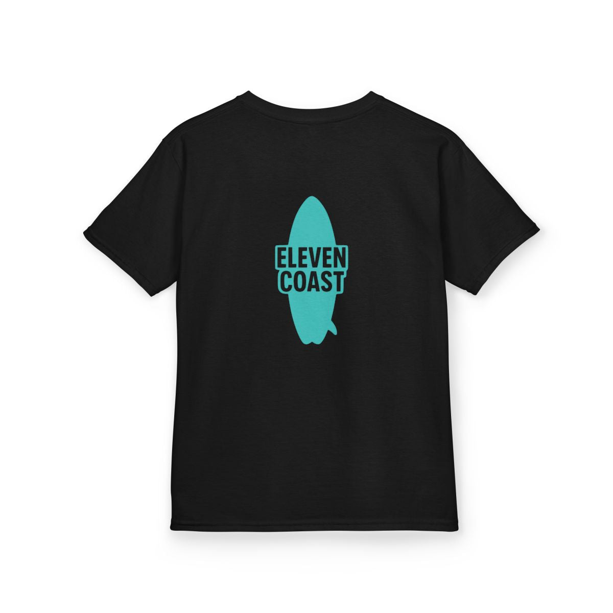 Kids Mint Aqua Surfboard T-Shirt #en:color_black,fr:couleur_noir